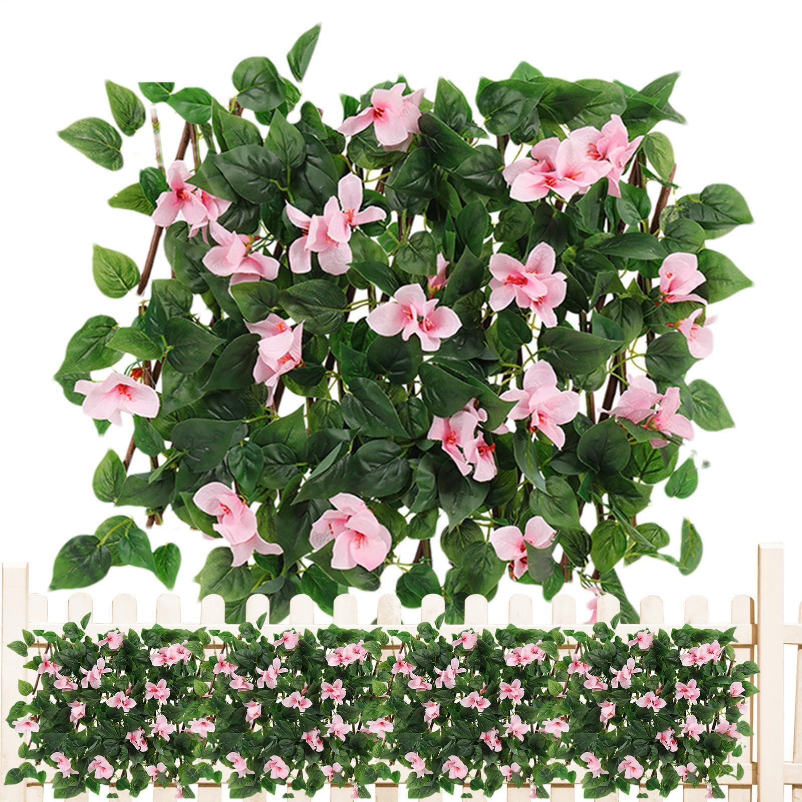 Ecran d'a feuilles artificielles extensible lierre et petunia
