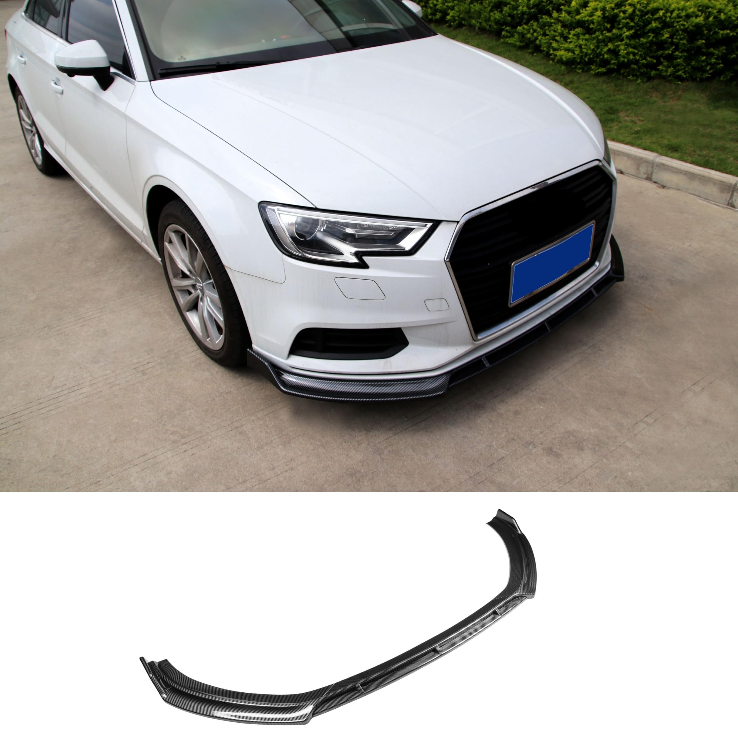 Zjxwnb Spoiler Avant Lèvre Pare-Chocs Audi A3 S3 8V 2014-2016 - Diffuseur Séparateur Avant Noir Sport