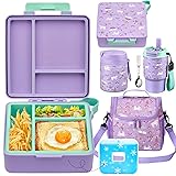 Lunch Box Set with Bento Box Container, 17OZ Stainless Steel Food Soup Thermo, Kids Water Bottle &...
