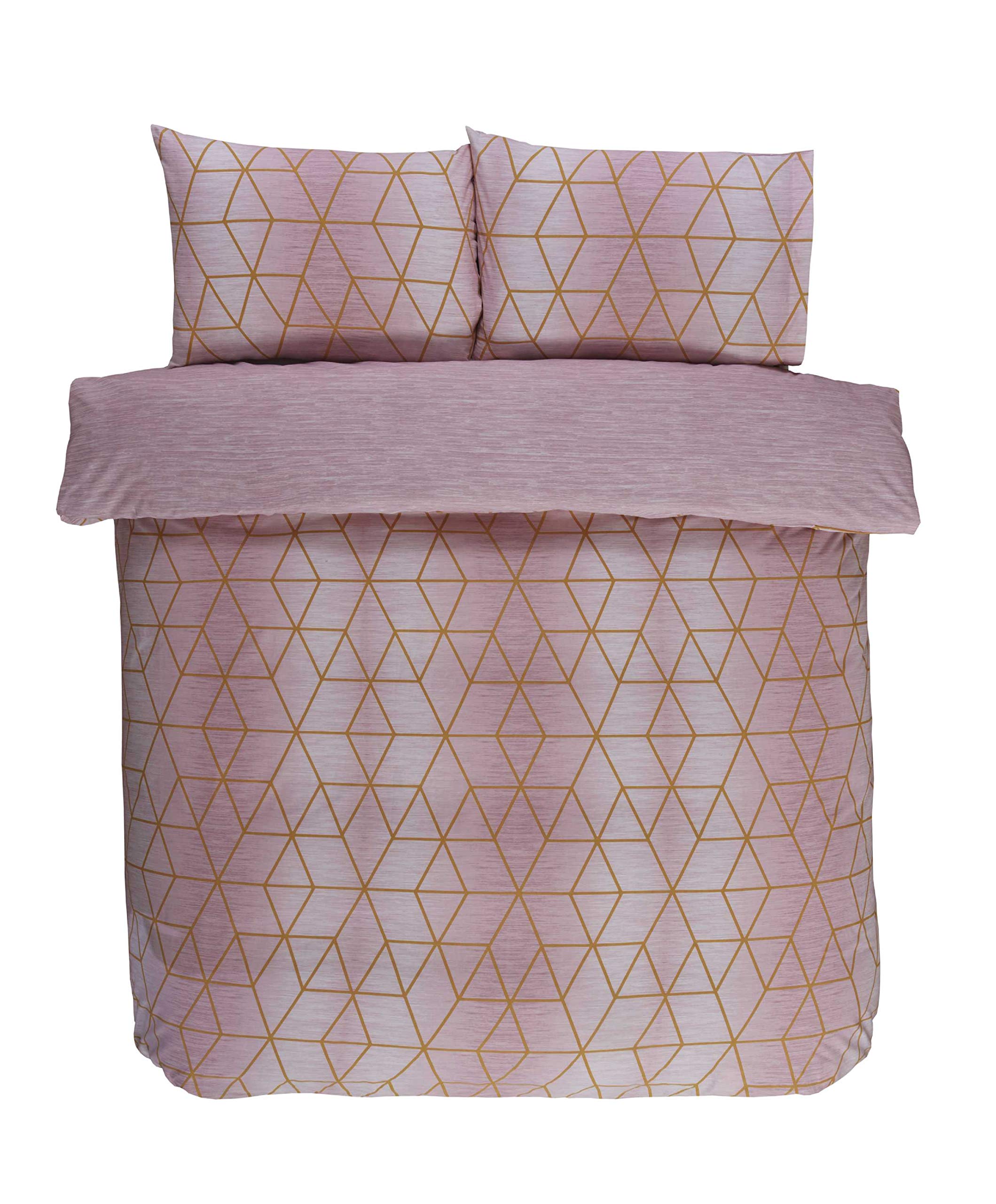 Rapport Home FINEST HOMEWARE CALVIN Shapes Geometric Reversible Duvet Cover Set blush Single
