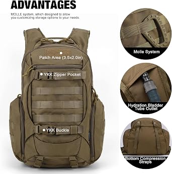 Mardingtop Tactical Molle Backpack for Men & Tactical Utility Pouch