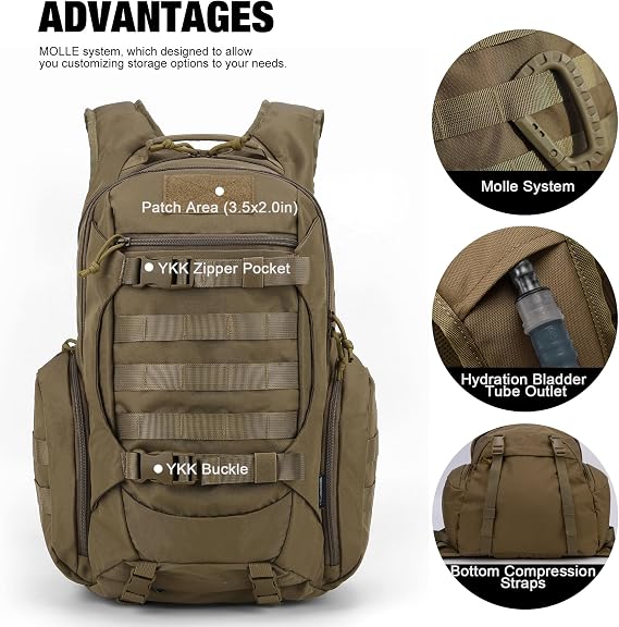 Mardingtop Tactical Molle Backpack for Men & Tactical Utility Pouch