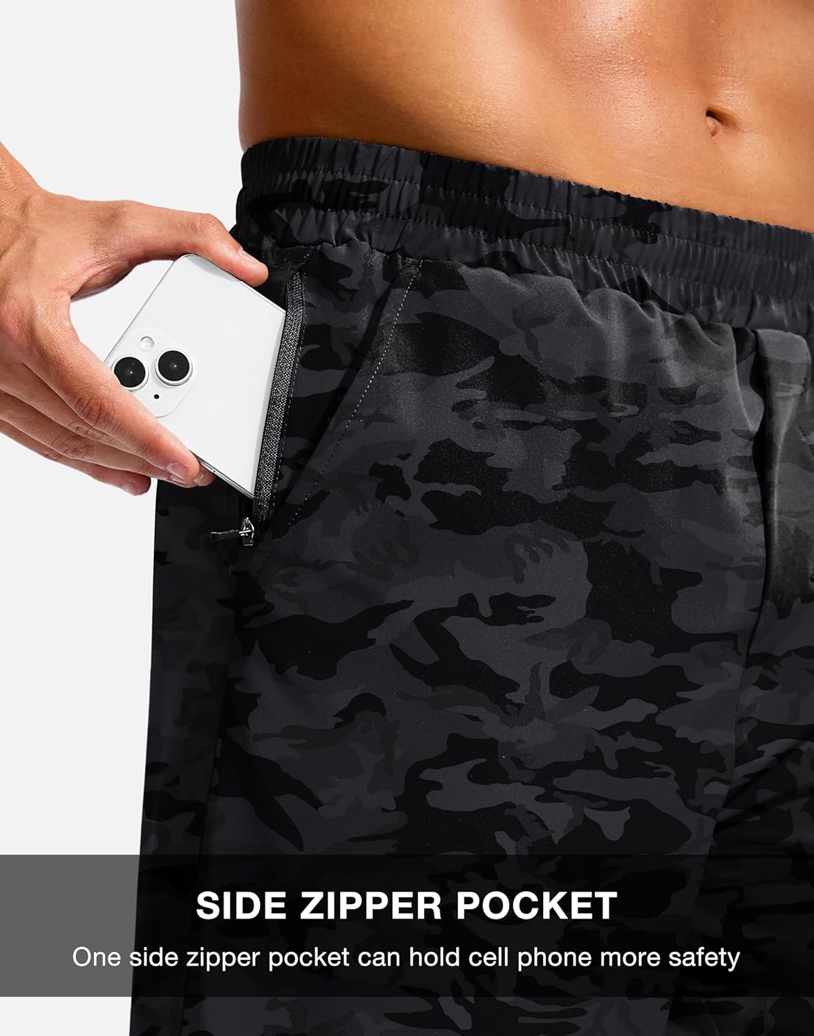 Soothfeel Men's Athletic Workout Shorts with Zipper Pocket 5"/7" Running Gym Shorts for Men Lightweight Quick Dry Tennis - Image 4