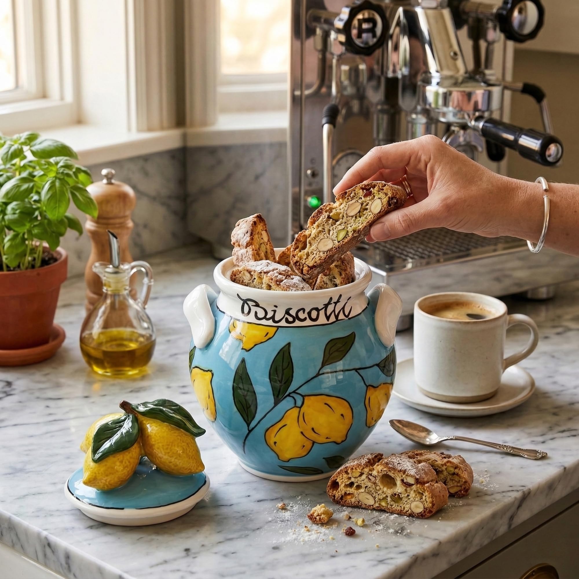 Amazon.com: Blue Sky Clayworks Lemon Sky Cookie Jar, 10.5-inch