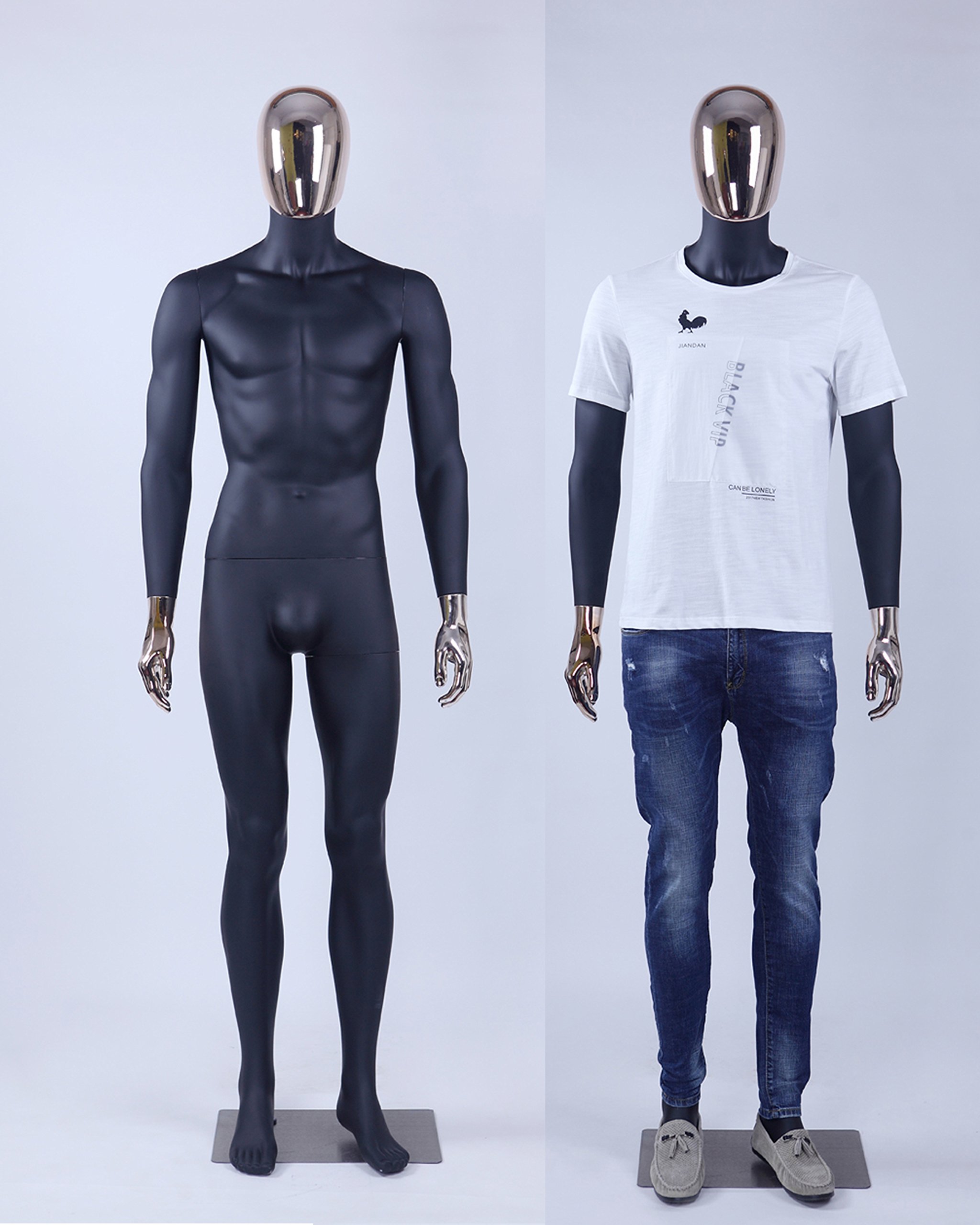Mannequin abstrait Eurohandisplay - Tête galvanisée, mains - Homme et femme, Mann, M1-M1-1-DD