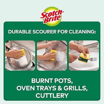 Scotch-Brite Classic Heavy Duty Scrub Sponge, 20 Pieces - Durable Scourer that Easily Removes Grease & Burnt-on Food