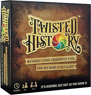 Comprar Games Emporium Juego de Mesa Twisted History | ¡Piensa Que conoces la Historia! Piensa de Nuevo! | Divertido, Oscuro y retorcido Trivia | para 2 a 7 Jugadores, Gran Regalo | A Partir de 14 años