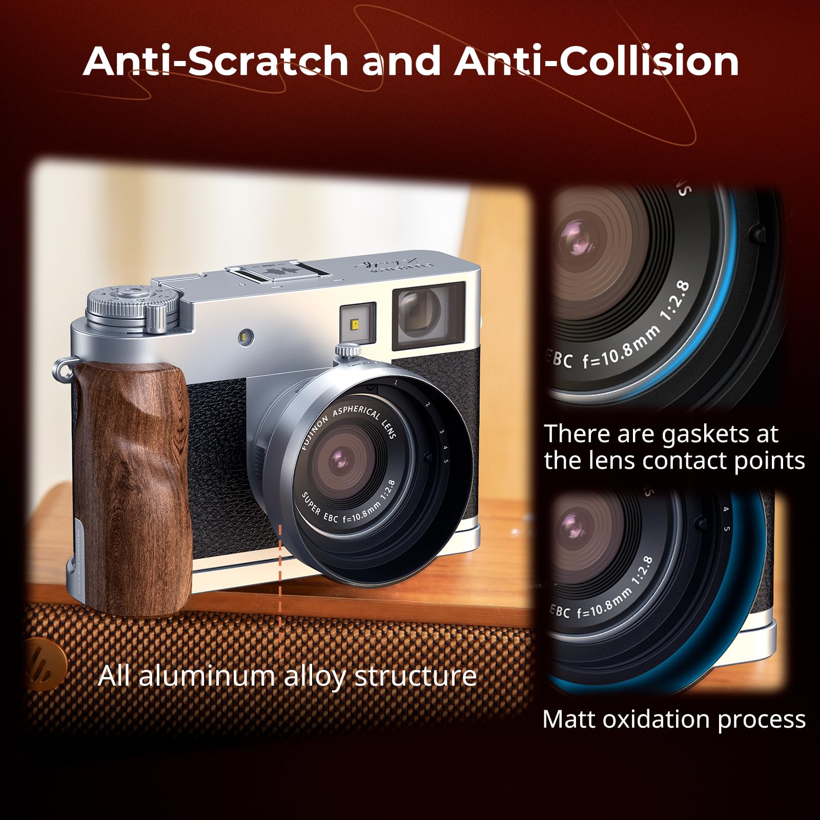 SMALLRIG Paraluce Per Fujifilm X Half – Lega Di Alluminio, Antigraffio, Compatibile Con Filtri UV/VND – Modello 5215