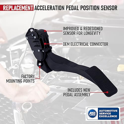 Miniatura 4 de Aplicaciones de repuesto – Sensor de posición del pedal de aceleración – Compatible con Chevy, GMC, Cadillac y Hummer Camiones y SUV – Reemplaza