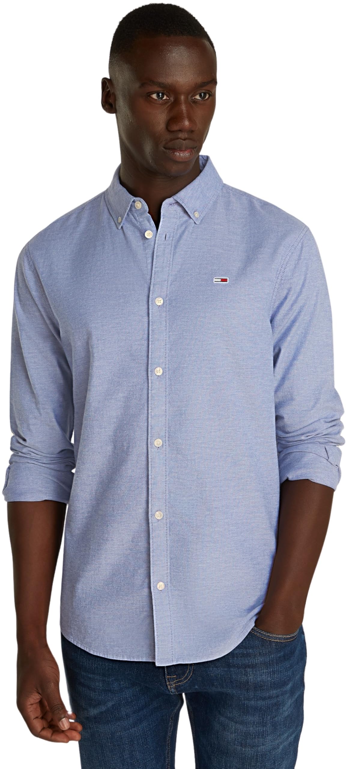 Tommy Jeans Camisa Hombre TJM Slim Manga Larga