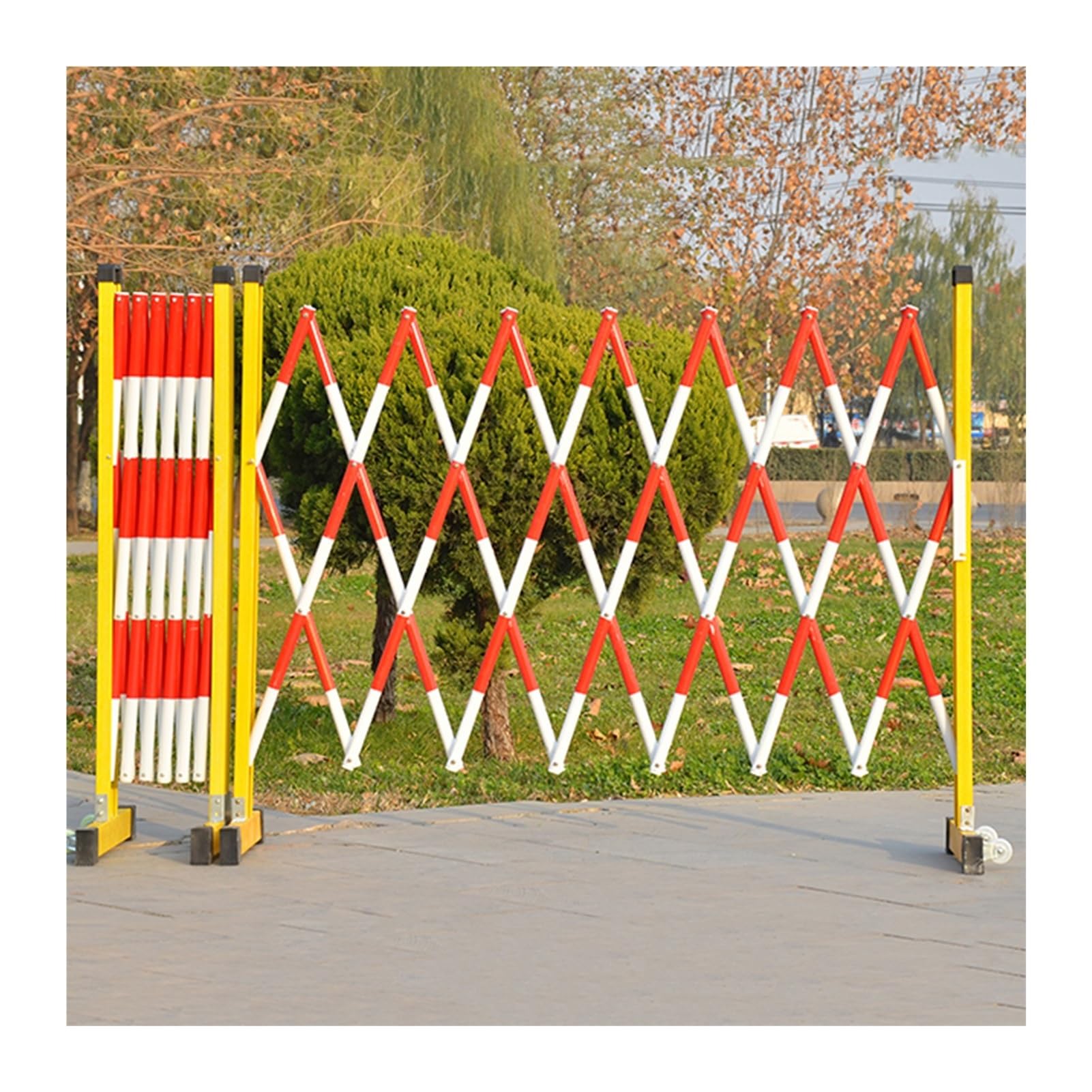 Barrière de circulation pliable de 119 cm - Portail de sécurité flexible et mobile