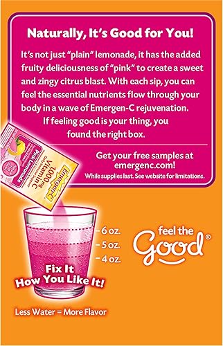 Vista 8 de Mezcla para suplemento dietético bebible Emergen-C, con 0,035 oz de vitamina C, sin cafeína, 30 paquetes de 0.30 oz cada uno, sabor açaí, 036517, 1