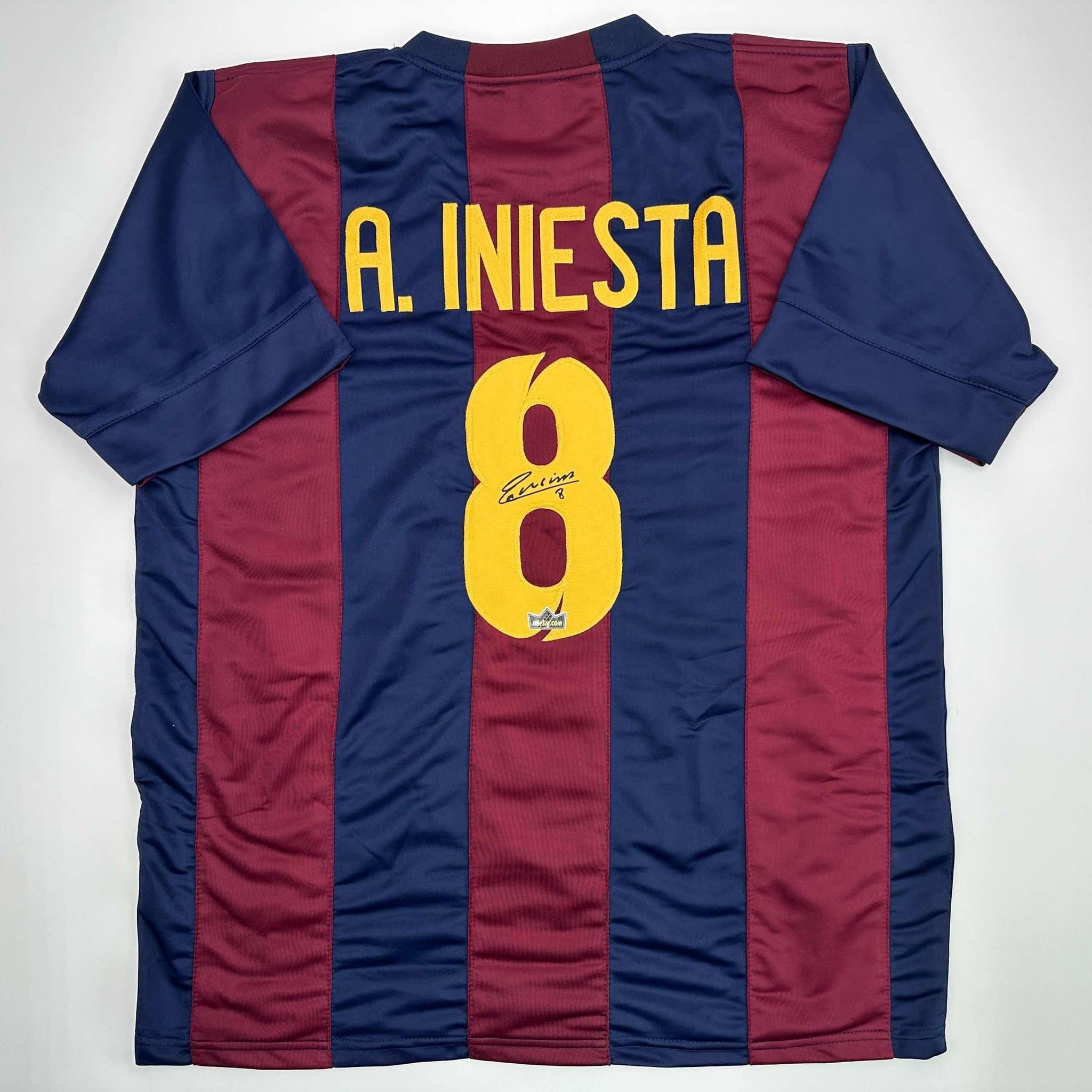 Amazon.com: Facsimile Autographed Andres Iniesta FC Barcelona Blue