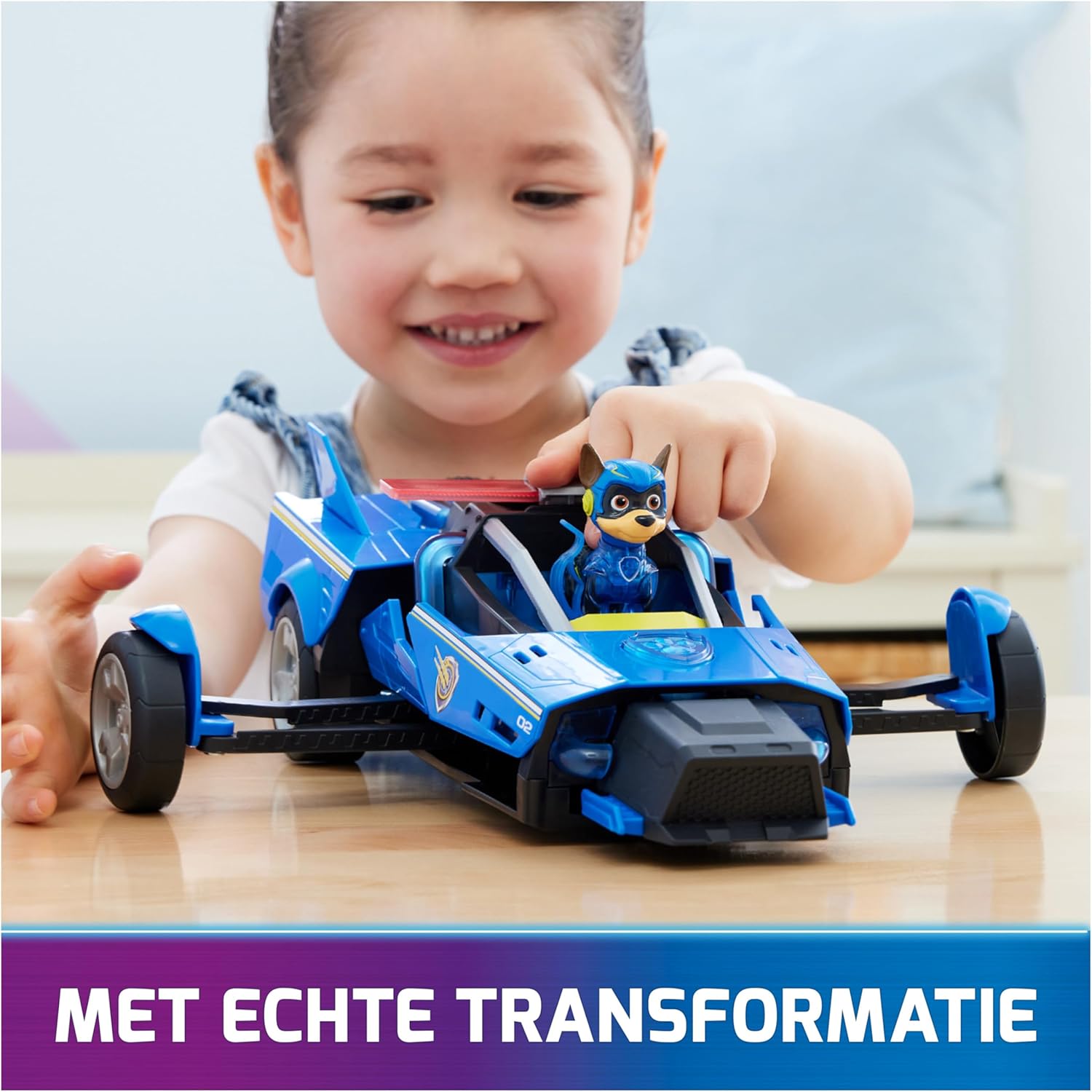 PAW Patrol The Mighty Movie - Politiewagen met Chase-actiefiguur licht en geluid