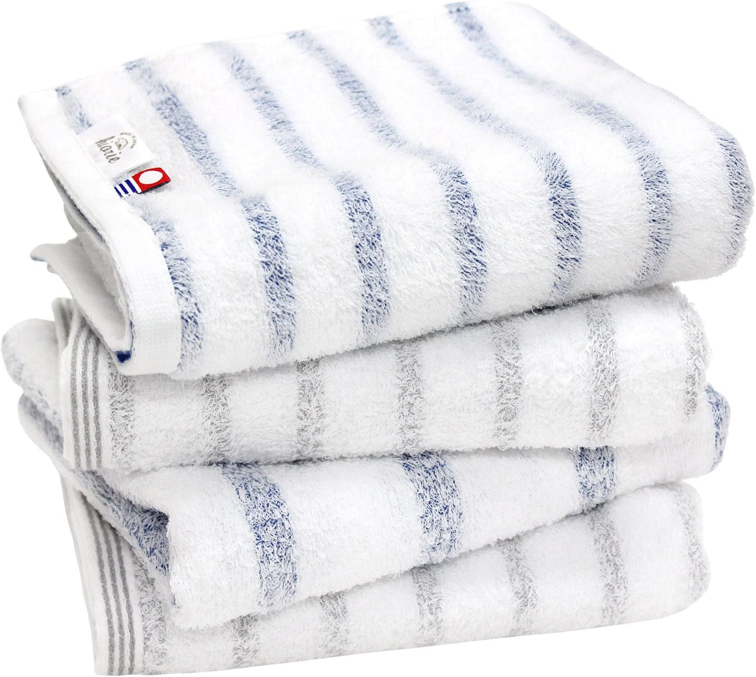 Imabari Towels, Face Towels, Set of 4, Soft, Instantly Absorbent, Quick Drying, Room Drying, 100% Cotton, Made in Japan, Imabari, Certified Hiorie Mist (Assorted 2 Colors 01)