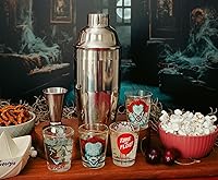 Vista 9 de Silver Buffalo IT Shot Glass - Juego de vasos de 4 piezas, 1-5 onzas, color rojo