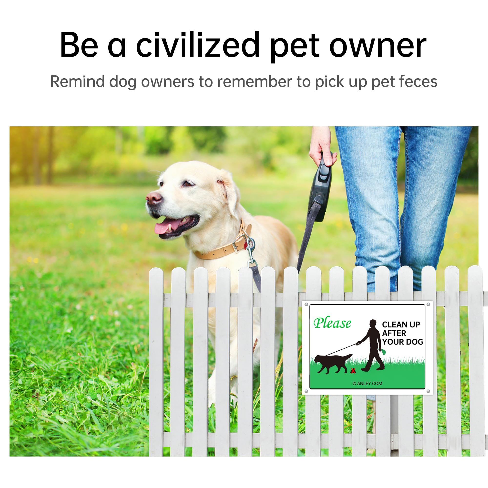 Please Clean Up After Your Dog Yard Sign 10x 7 Inches Aluminum Metal Signs Tough,Durable and Rust-proof Weaterproof for Outdoor(2pack) - Image 3