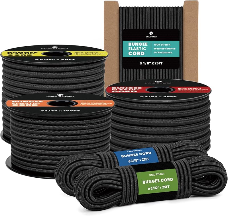 Bungee Cord 1/8" x 100ft Marine Grade Elastic Cord Shock Cord
