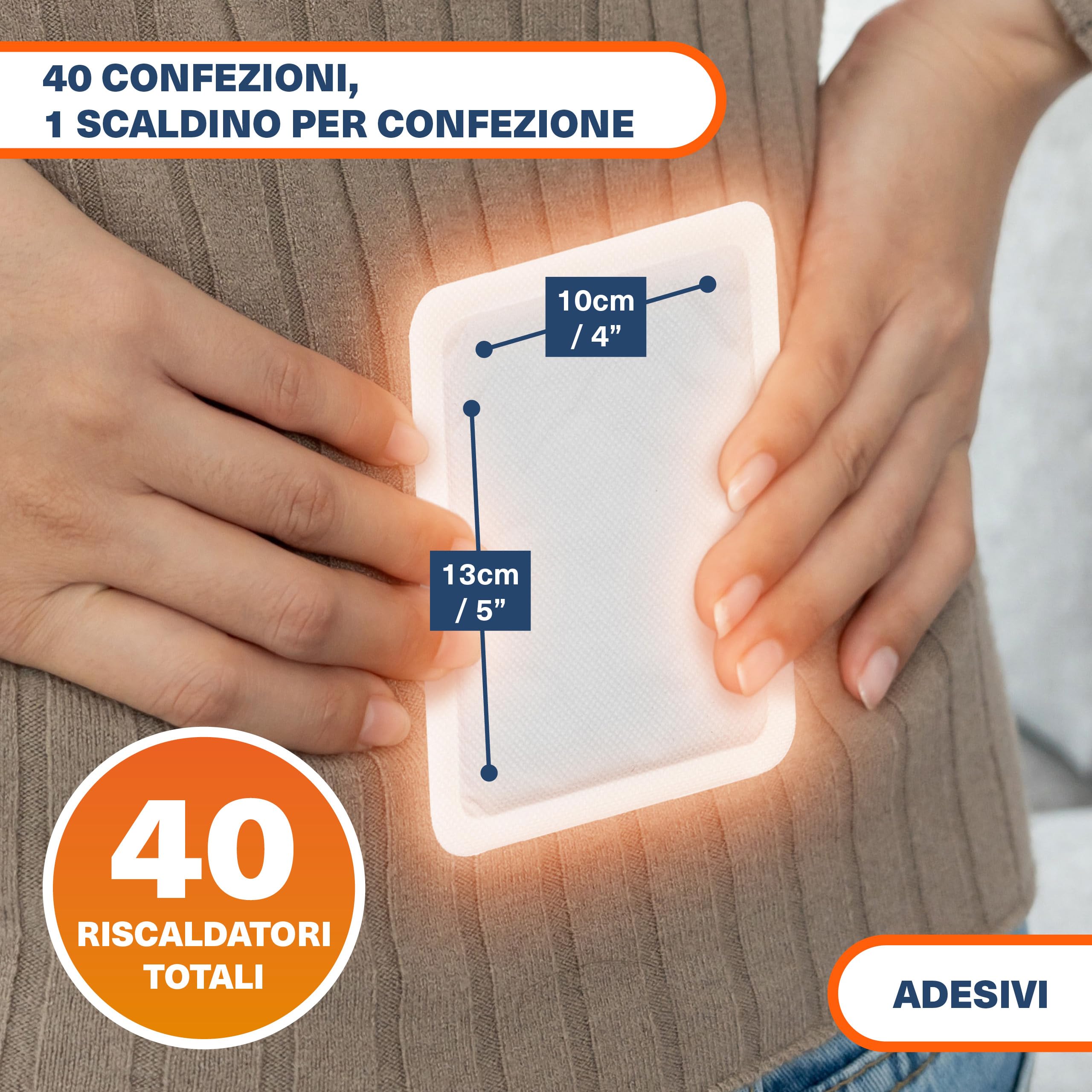 Bramble - Scaldamuscoli adesivi (confezione da 40) - Cerotti adesivi ultrasottili per un calore mirato - Attivati ​​dall'aria e inodori - Fino a 10 ore di calore