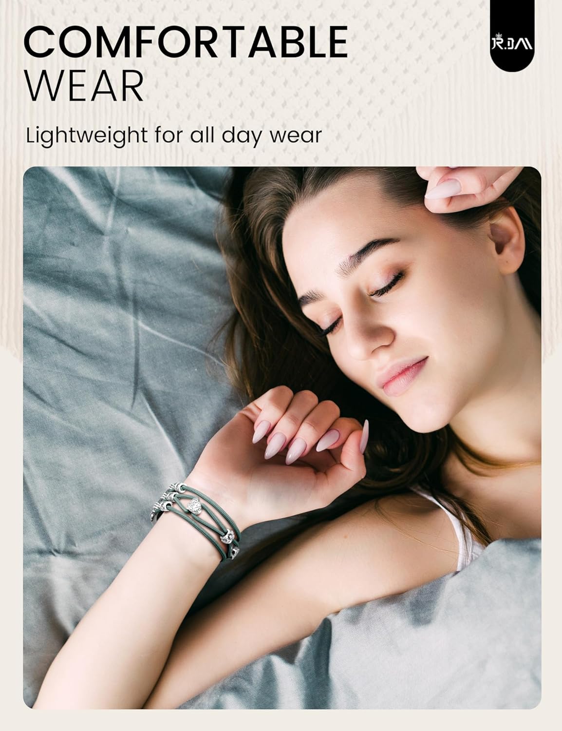 Beaded Bracelet Compatible for Samsung Galaxy Watch 7/6/5/4/Active 2 40mm 44mm, 6 Classic 43mm 47mm, 5 Pro 45mm/Watch 4 Classic 42mm 46mm, 20mm Boho Stretchy Strap for Women - Image 5