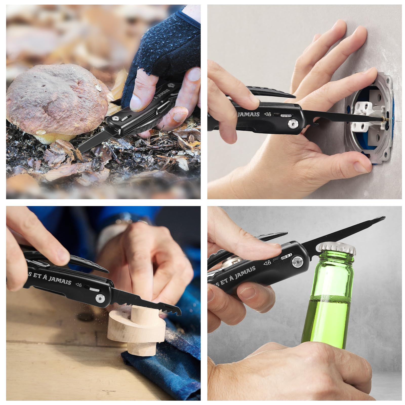 BIIB Regalo de San Valentín para hombres, herramienta multifunción 12 en 1, regalo de cumpleaños de San Valentín para hombres, artilugio útil inusual, accesorios de camping para papá, idea original de
