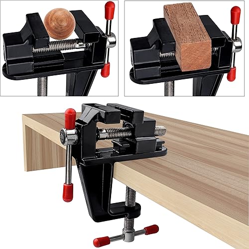 Miniatura 6 de Yakamoz Mini abrazadera de tornillo de banco pequeño abrazadera de tornillo de banco en la mesa Vise taladro prensa vice para madera artesanía