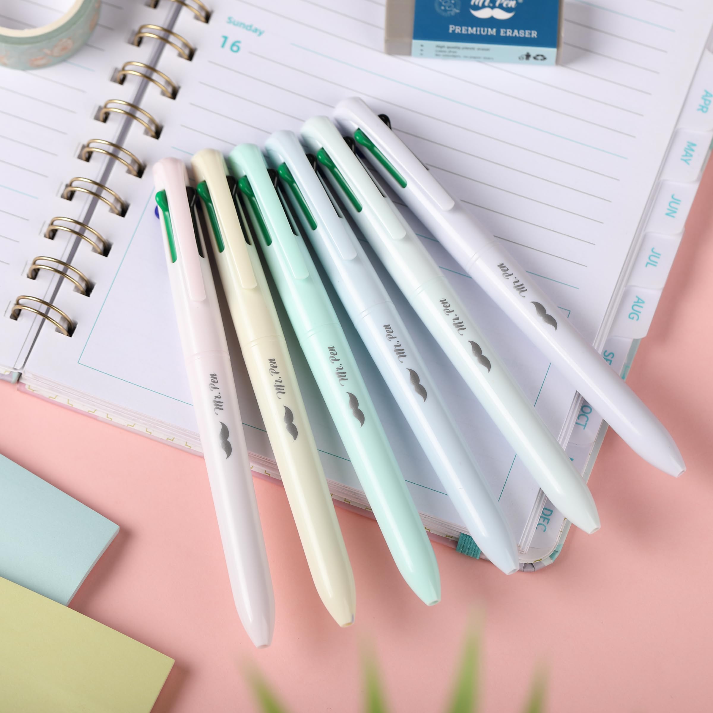 Mr Pen- Ballpoint Multicolor Pen in One 4-in-1 6 Pack Colorful Ink Retractable Multi Color Pens All in — view 7