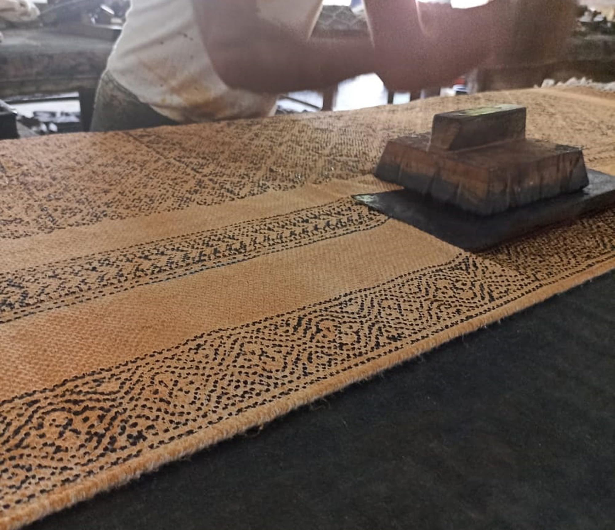 Baumwolle Dhurrie Boho Kelim Handgefertigter Teppich Handblockdruck Teppiche Flachgewebe Überwurf Teppich Indoor Esszimmer Dekor Teppich Boho Kelim 120 x 450 cm (4 x 15 Fuß Läufer)