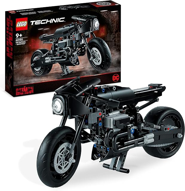 LEGO 42155 Technic BATMAN  BATMOTOR, Motocykl Zabawka dla Dzieci, Model do Zbudowania Motoru Batmana z Klocków, Kultowy Pojazd Superbohatera z filmu 2022