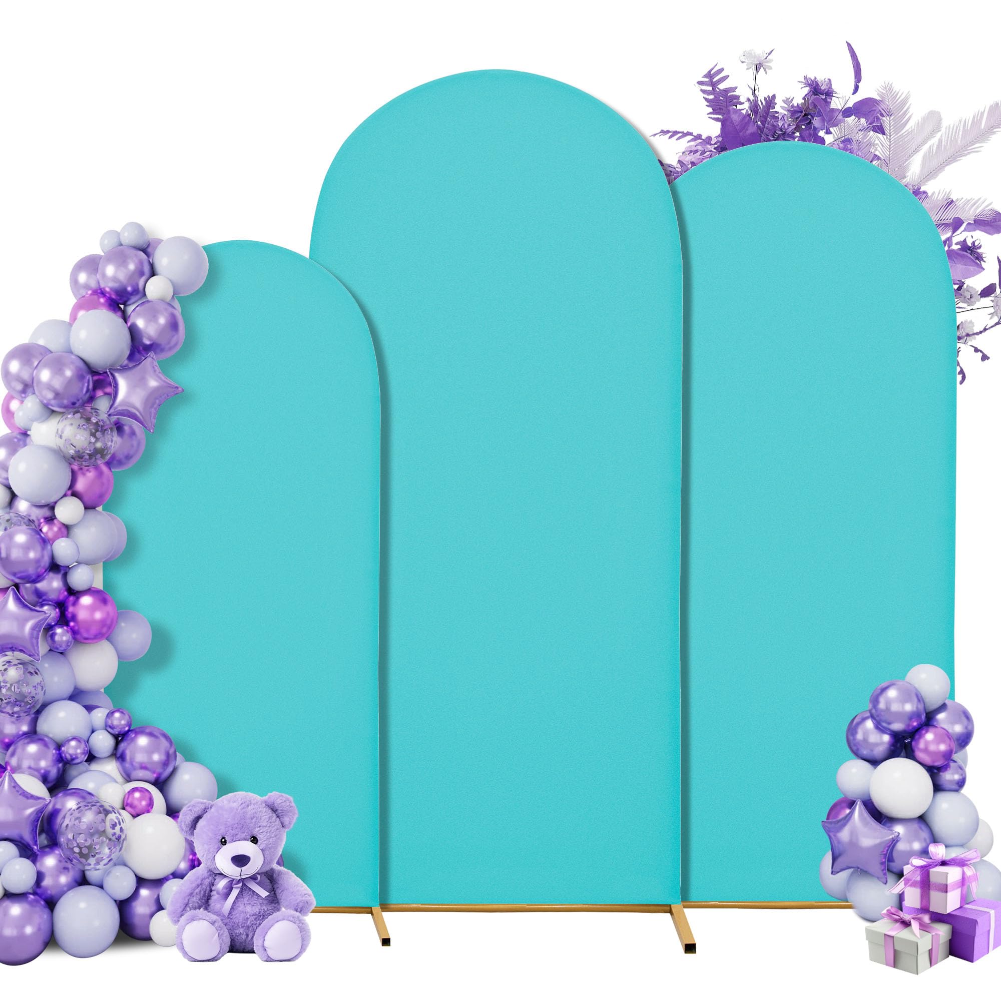 Title: SUKAIKEQA Small Arch Cover Trio – 6FT, 5FT & 4FT Stretch Backdrop Set for Intimate Events, Baby Showers & Photo Nooks – Mini Arch Decor Bundle