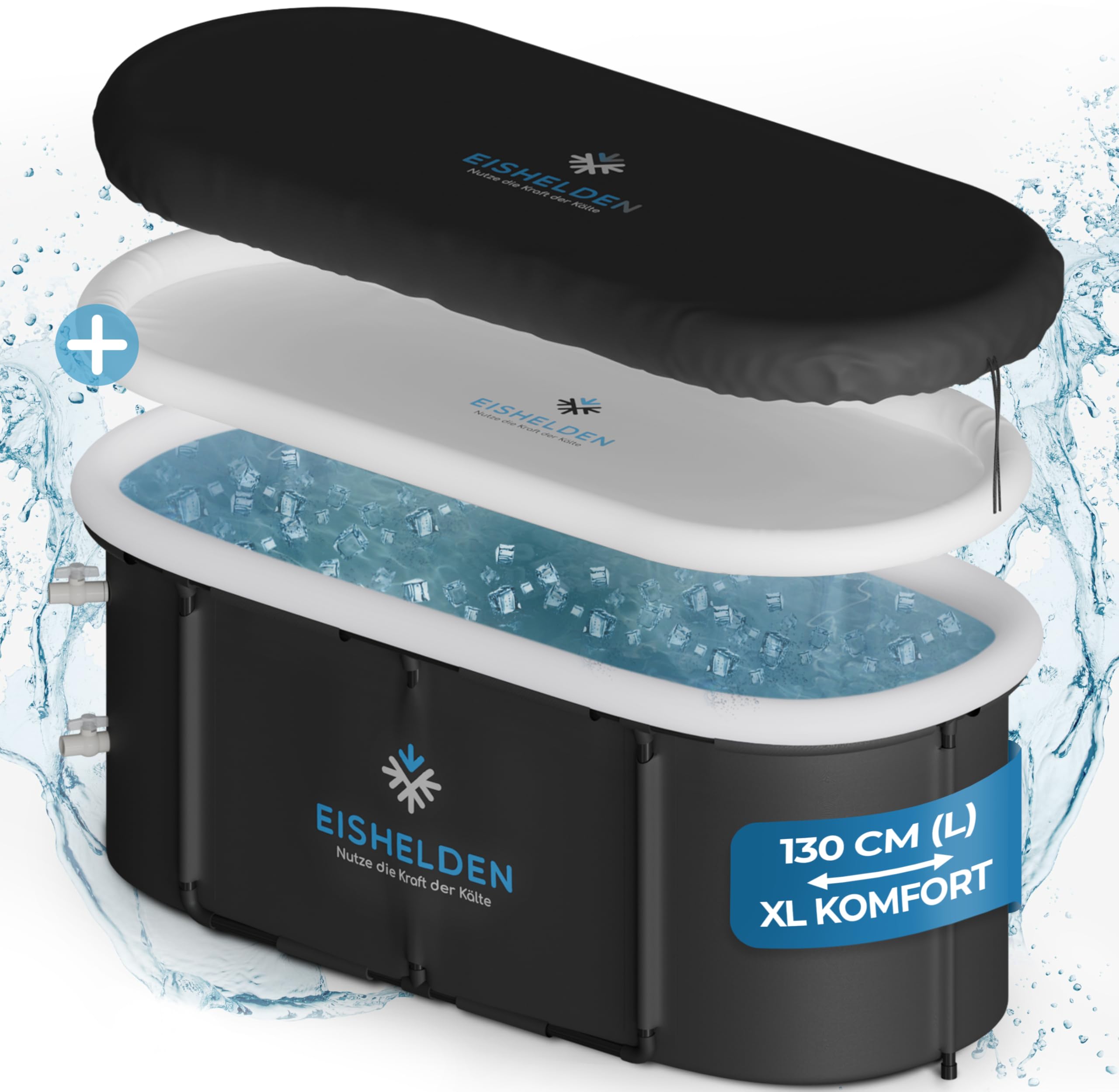 Eishelden Baño de hielo (ovalado, negro)