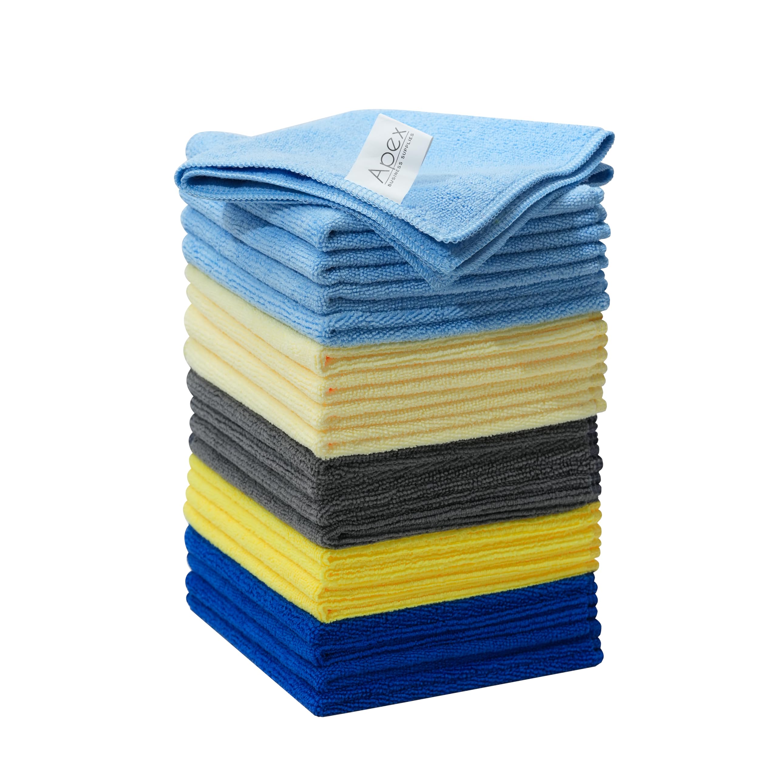 Apex Business Supplies Microfibre cloth Pack Of 5 Mix 32 X 32 Cm Cloth | Reusable cleaning cloths, Kitchen Cloth | Streak Free & lint-free cloth, Super Absorbent Microfiber Cleaning Cloth