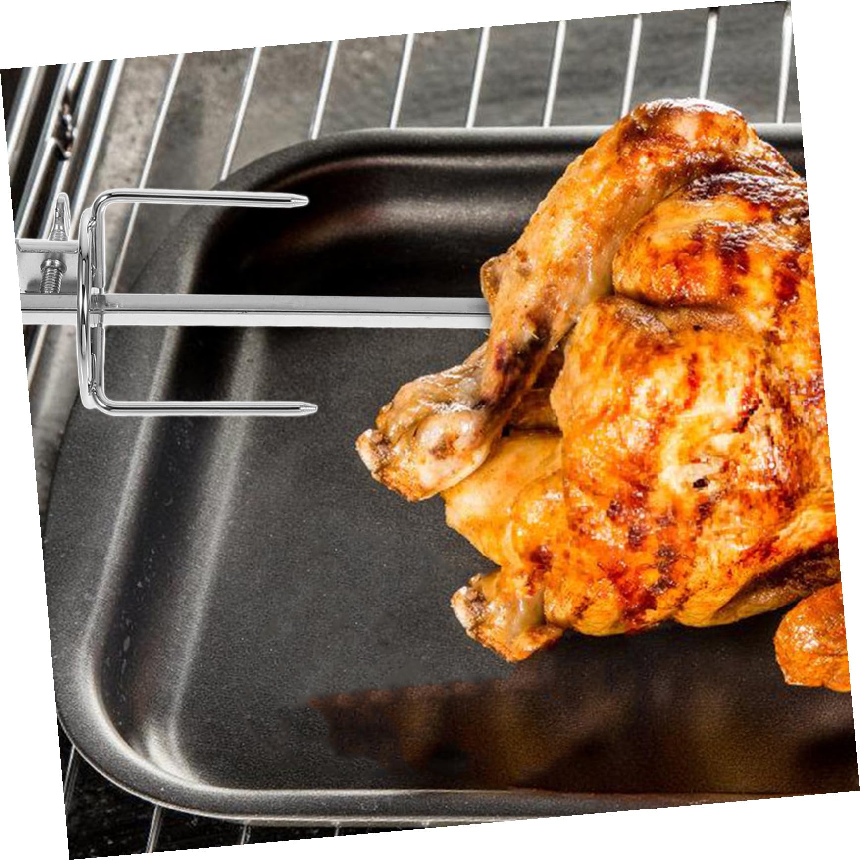 Rotante in acciaio inox per arrostire il pollo Accessori per barbecue per grigliate all'aperto Set professionale per la preparazione degli alimenti e strumenti elettronici stabili del forno
