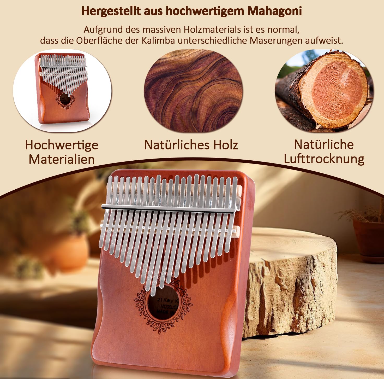 Kalimba 21 Klawiszy Fortepian Kciuk