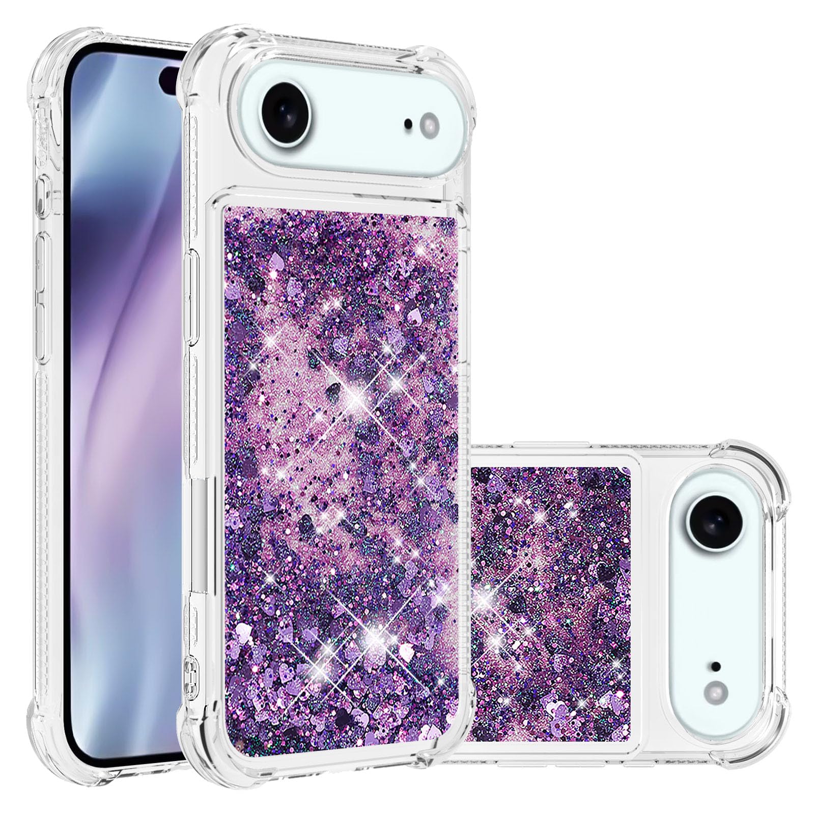 Coque iPhone 2025 Air paillettes violette LEMAXELERS antichoc - 7