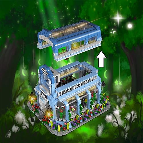 Miniatura 4 de Addshiny Kit de bloques de construcción para jardín botánico de calle, casa con luces LED, juguete de ingeniería para construir para niños y adultos