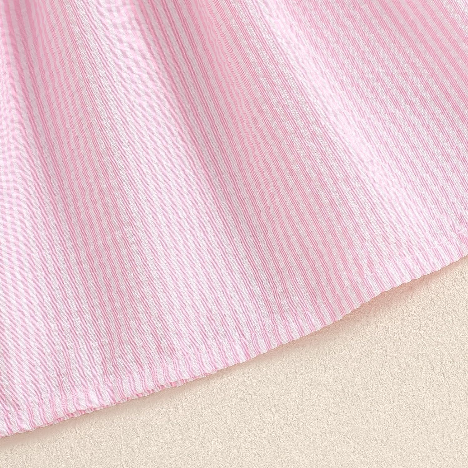 Easter Toddler Baby Girl Outfit Bunny Embroidery Ruffle Sleeveless Smocked Dresses Crewneck Dress Summer Clothes - Image 7