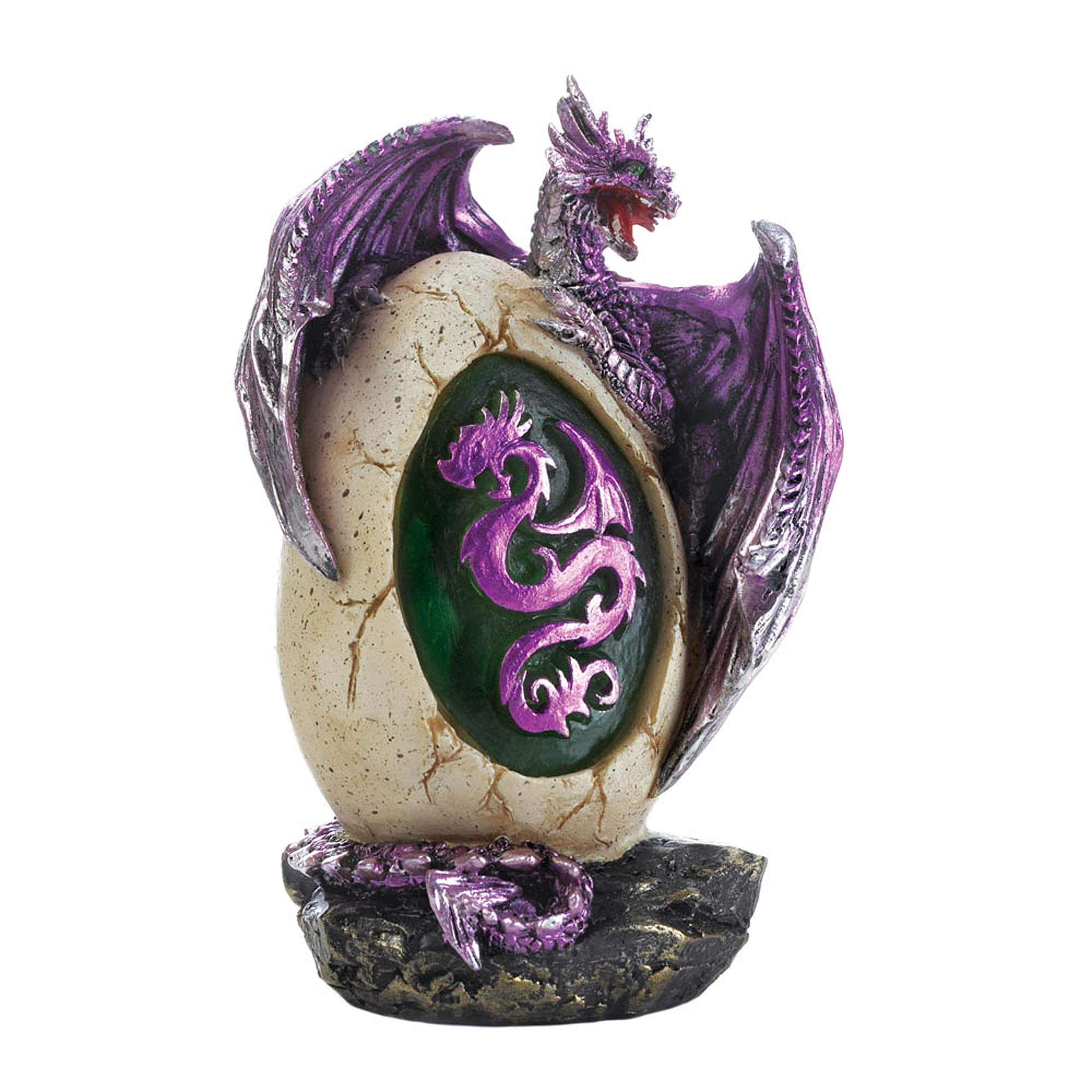 Dragon Crest 10018625 Purple Dragon Egg Statue, Multicolor