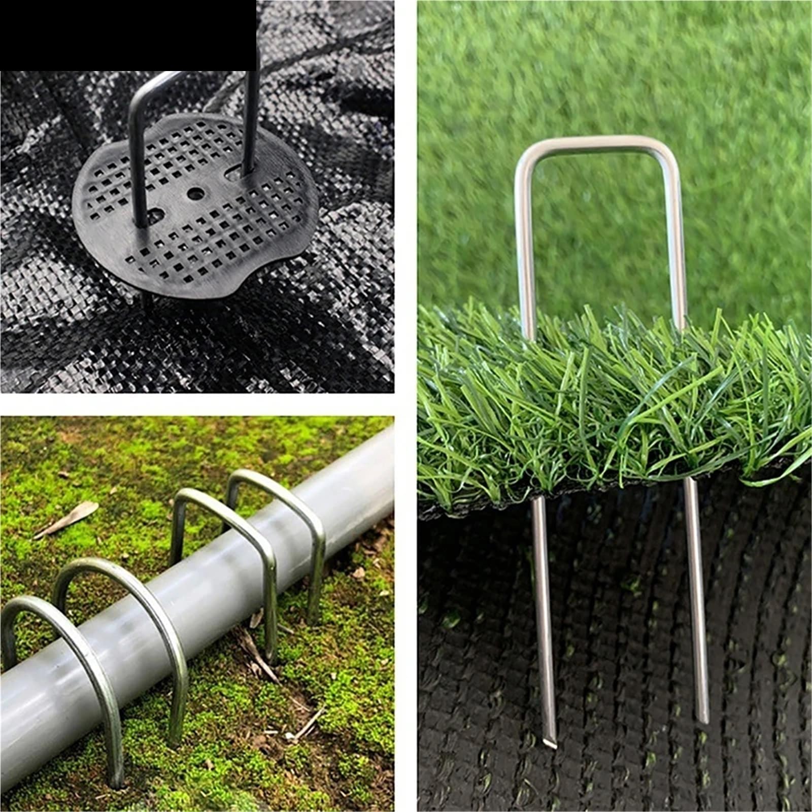 100 Pezzi di graffette da Giardino a Forma U 2 mm, picchetti, Resistenti for Tende, Fissaggio for Erbacce per Giardini(10CM)