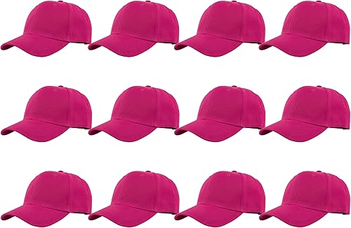 Miniatura 7 de Gorras de béisbol con correa trasera ajustable lisas negras 12 unidades