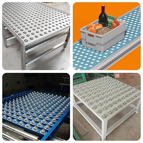 Miniatura 6 de 16 rodamientos de transferencia de bolas de rodillo de 1 pulgada, unidad de transferencia de bola redonda de acero al carbono montada en brida,