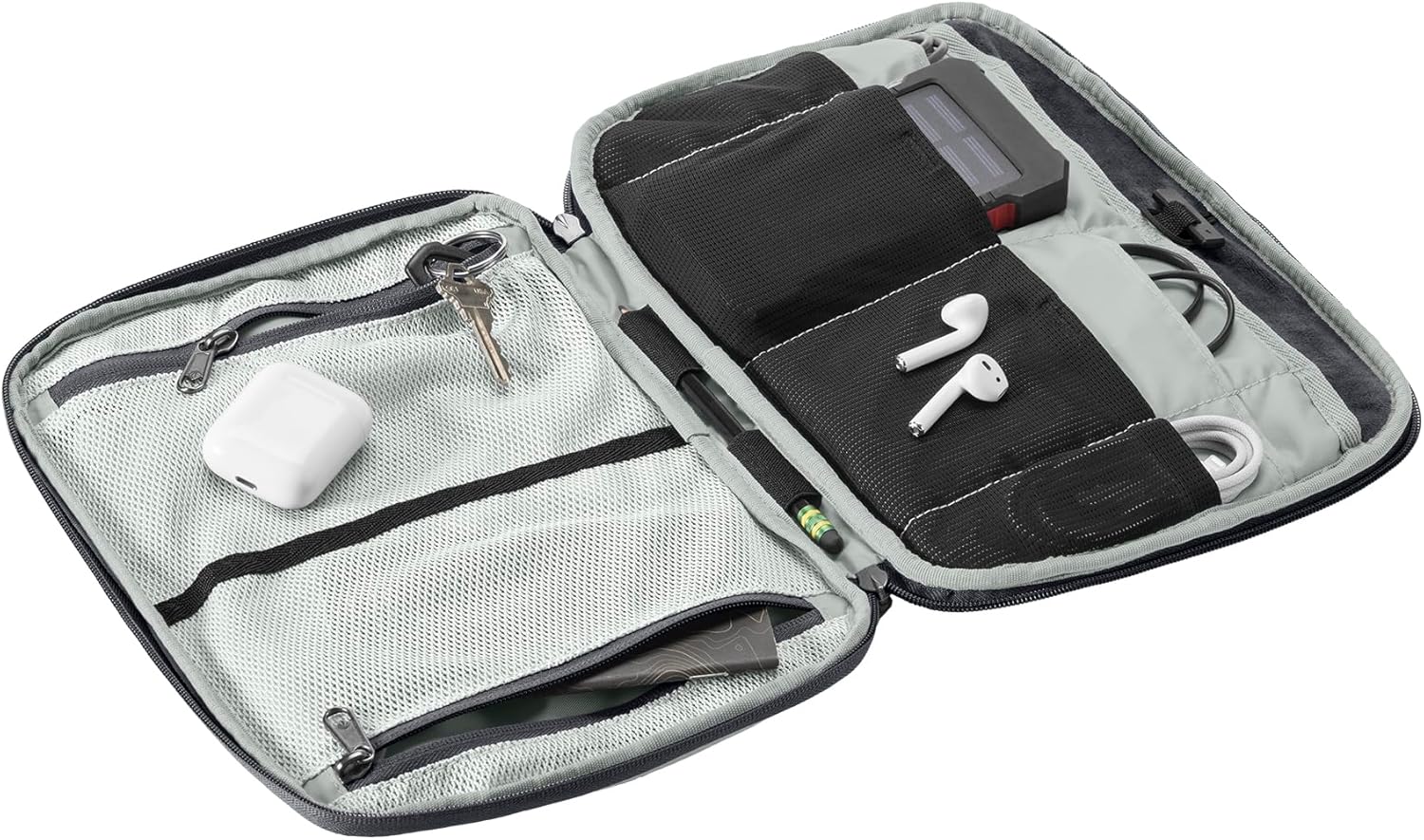 eagle creek Pack-It E-Tools Organizer Pro - Compact Tech Accessory Pouch With Charging Cord Organizer - Small Tech Accessories Pouch - Travel Essentials - Storm Grey