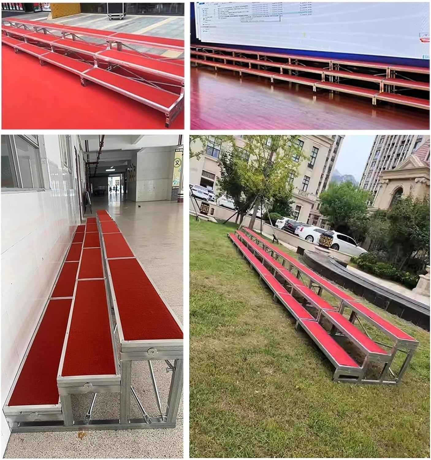 3-Level Choir Risers, Non-Slip Choral Step Stairs, Easy Assembly Lectern Stand for Presentations, Group Shots, Weddings & Performances - Durable & Multi-Functional (Style A)