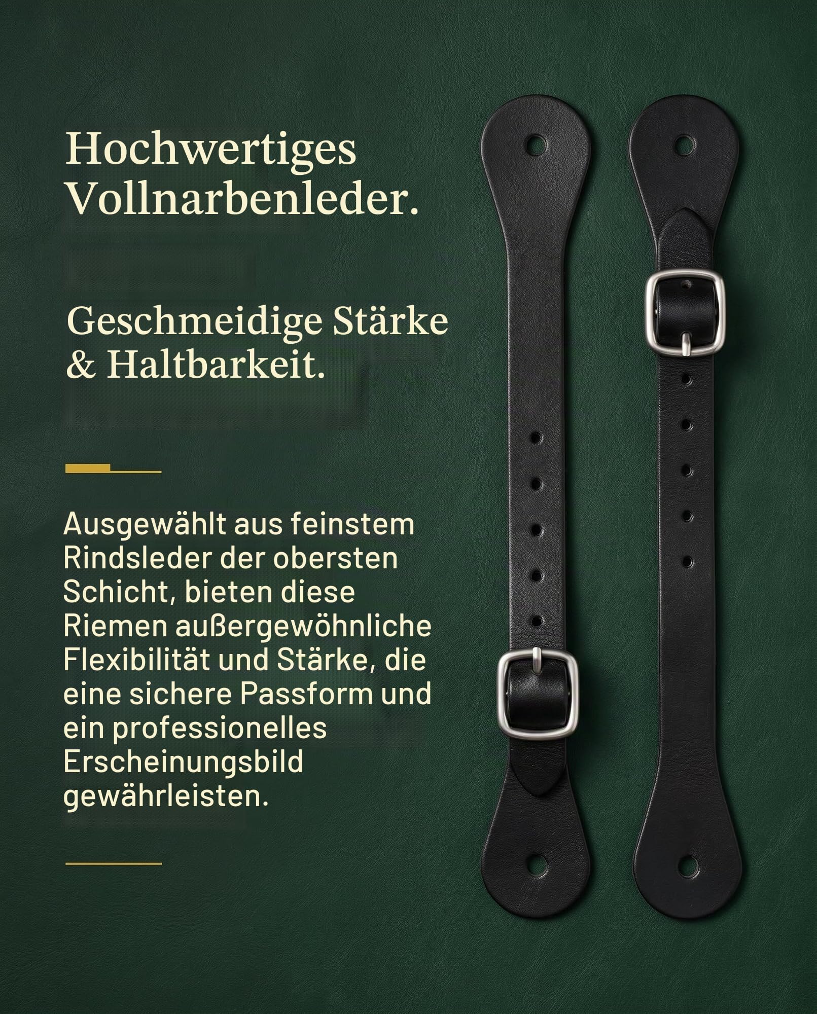 Western-Cowboy-Sporen gepaart mit 6 Löchern, Sporen aus Edelstahl, Western-Pferdesporen mit drehbarem Getriebe, Ledersporenriemen, Retro, feine Verarbeitung, für Herren und Damen, Reitsport