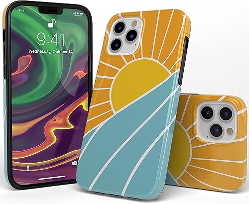 Miniatura 6 de Casely Funda para iPhone 12/12 Pro | Ondas y rayos | Sunshine Girly | Diseño clásico ultrafino