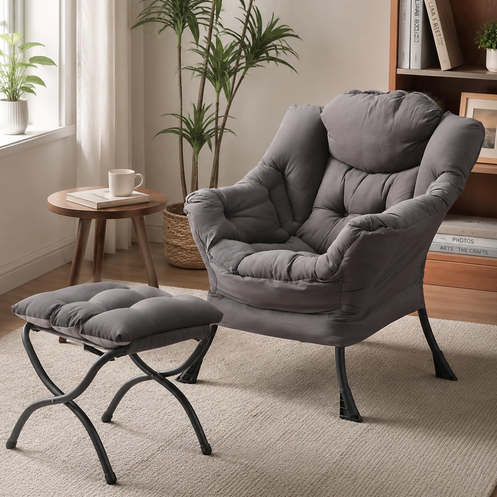 Givjoy Large Lazy Chair with Ottoman