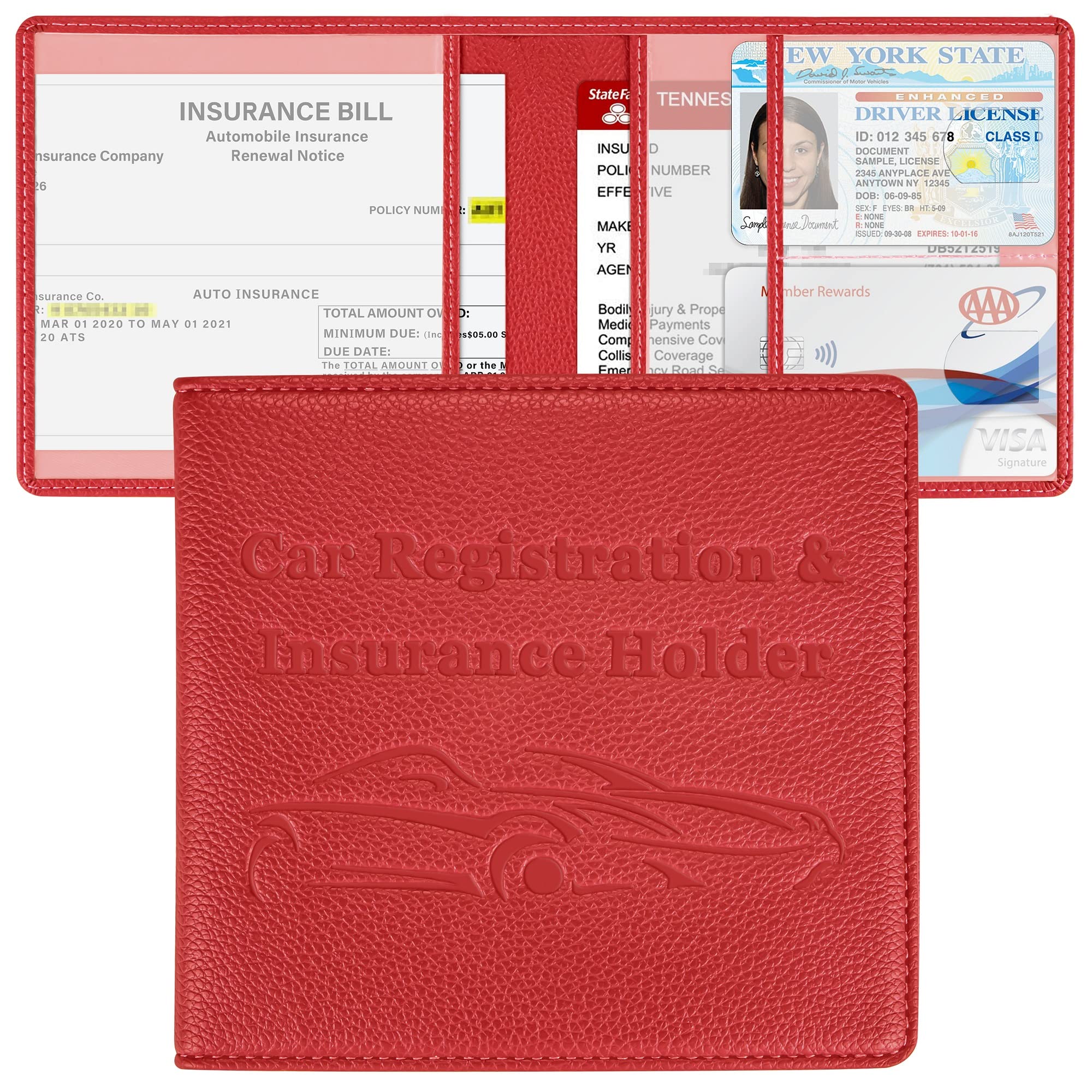 Amazon.com: New Fashion Kingdom Car Registration and Insurance Holder ...