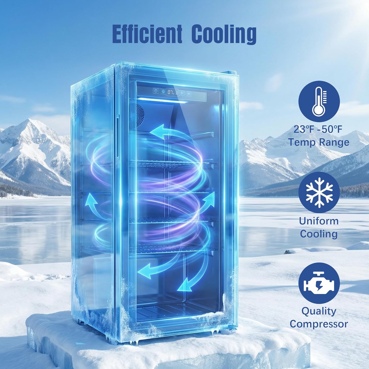 Beverage Refrigerator, 160 Can Freestanding Mini Fridge with Glass Door for Soda Beer Wine, Small Drink Dispenser with Adjustable Temperature Control for Home, Office, Black