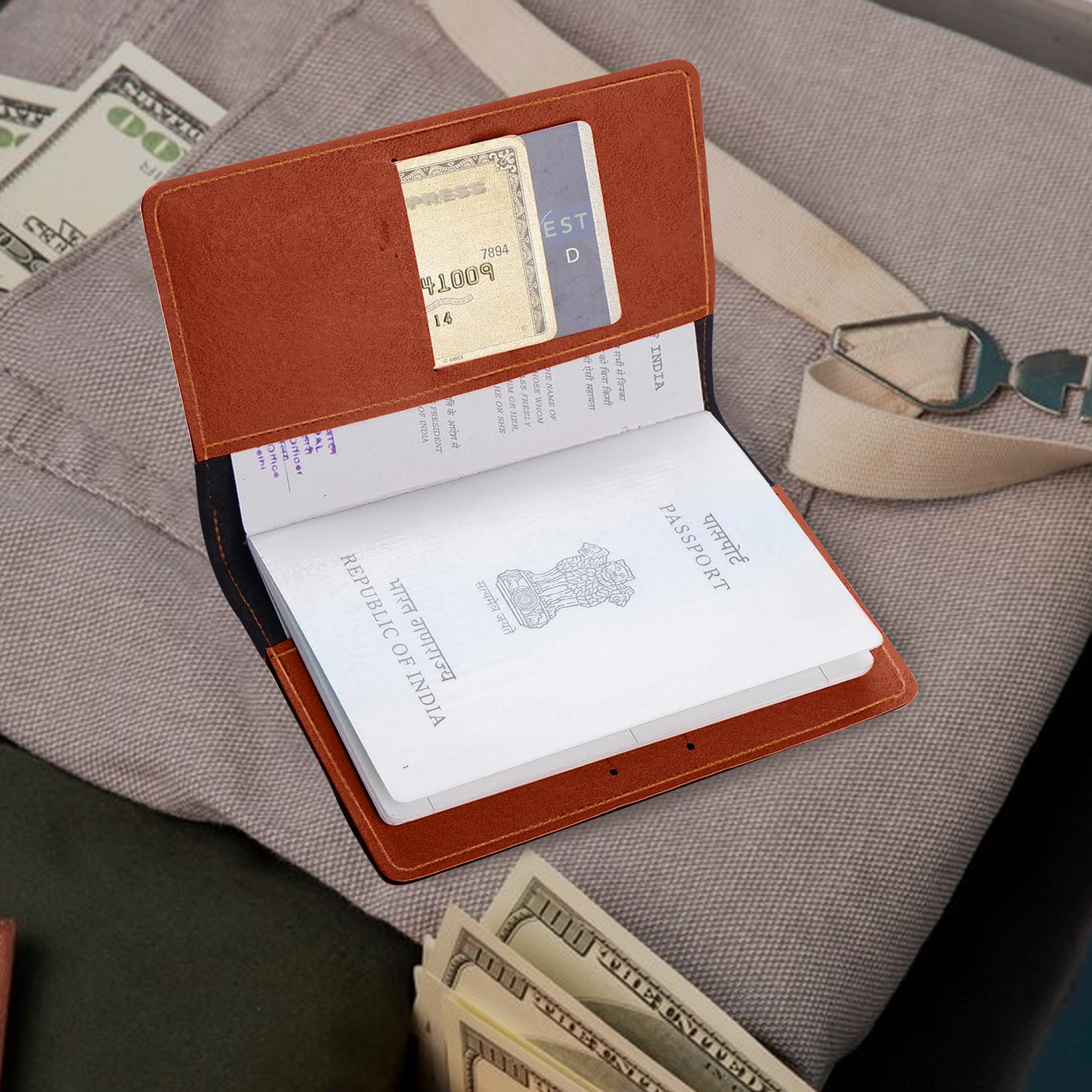 The Wallet Store Leather Passport Cover - Tan