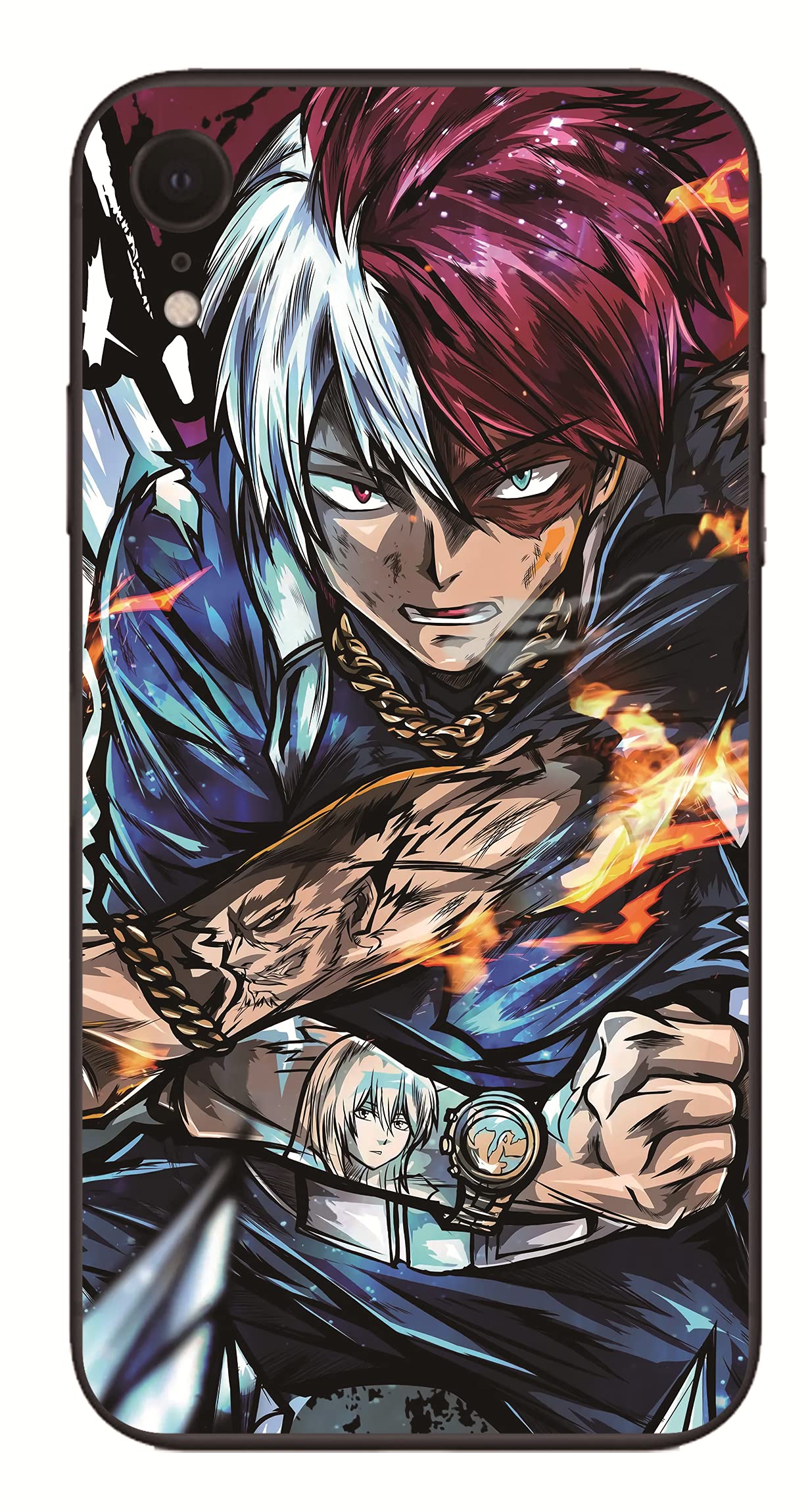 RNGEDG Case for Apple iPhone,My Hero Academia Todoroki Shoto Anime Manga Comic Theme Case with TPU Frame Protective Case… (4, iPhone XR)